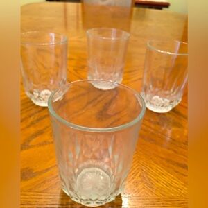 Clear Diamond-Cut Glass Tumbler Set - 4 Pack